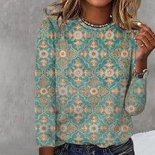 Laden Sie das Bild in den Galerie-Viewer, Langärmliges Bedrucktes T-Shirt für Damen