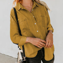 Laden Sie das Bild in den Galerie-Viewer, Vielseitige Freizeit-Jeansbluse für Damen