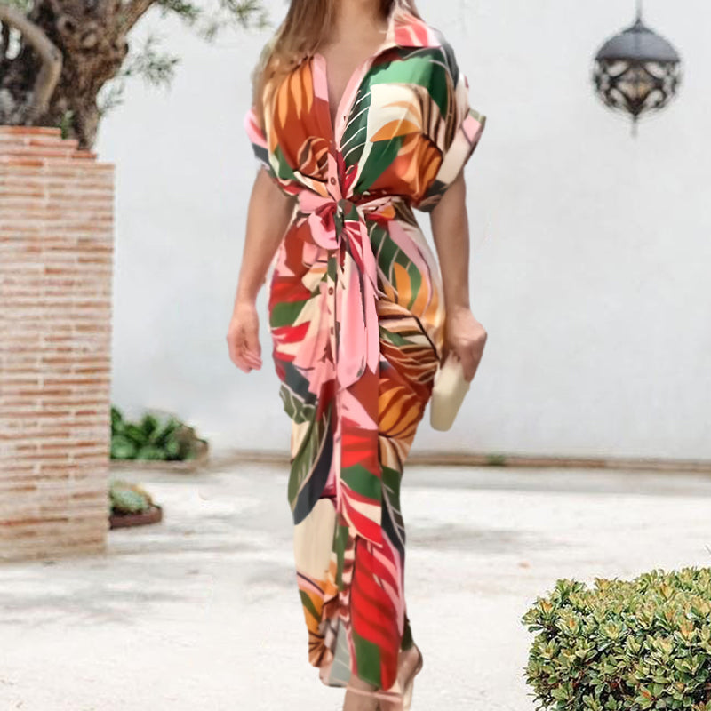 Bedrucktes Hemdkleid mit Revers