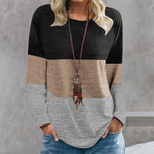 Laden Sie das Bild in den Galerie-Viewer, Sweatshirt mit Rundhalsausschnitt und Farbblockdruck