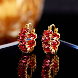 Exquisite Rote Zirkon Creolen