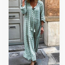 Laden Sie das Bild in den Galerie-Viewer, Elegantes langes Kleid mit V-Ausschnitt
