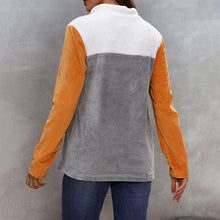 Laden Sie das Bild in den Galerie-Viewer, Mehrfarbiger Langärmeliger Kapuzenpullover mit Rundhalsausschnitt für Damen