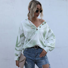 Laden Sie das Bild in den Galerie-Viewer, Kontrastfarbenes Lockeres Lässiges Damenhemd mit V-Ausschnitt