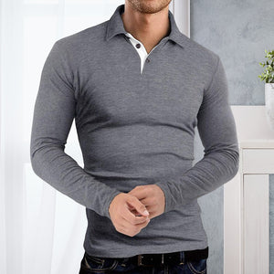 Langärmliges Revers-Poloshirt