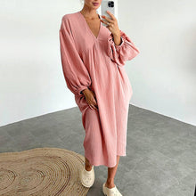 Laden Sie das Bild in den Galerie-Viewer, Women&#39;s Cotton Linen Dress