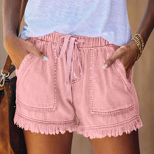 Laden Sie das Bild in den Galerie-Viewer, Damen Sommer Jeansshorts mit hoher Taille