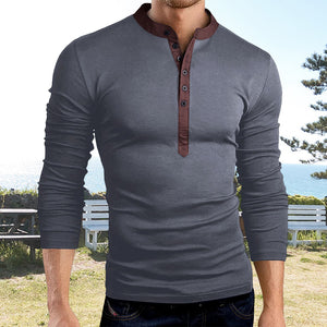 Muskel-T-Shirt mit Knopfleiste für Herren