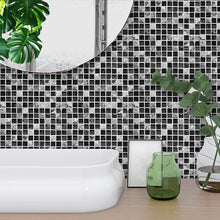 Laden Sie das Bild in den Galerie-Viewer, Kreative Fliesenaufkleber mit schwarzem Mosaik, 10 Stück
