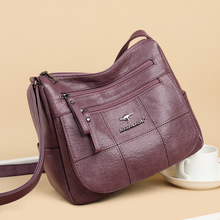 Laden Sie das Bild in den Galerie-Viewer, Mehrlagige Umhängetasche aus weichem Leder mit großem Fassungsvermögen