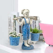 Laden Sie das Bild in den Galerie-Viewer, Kleines Mädchen Blumentopf Ornament