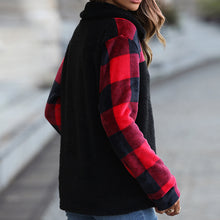 Laden Sie das Bild in den Galerie-Viewer, Lässiges Karo-Plüsch-Sweatshirt