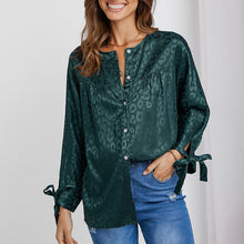 Laden Sie das Bild in den Galerie-Viewer, Modische Lässige Bedruckte Bluse mit Rundhalsausschnitt