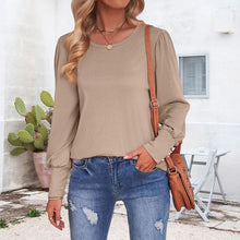 Laden Sie das Bild in den Galerie-Viewer, Lockeres Lässiges T-Shirt mit Puffärmeln und Rundhalsausschnitt