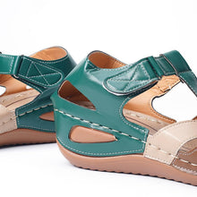 Laden Sie das Bild in den Galerie-Viewer, Damen Retro Sandalen mit runder Zehenpartie und Schnalle