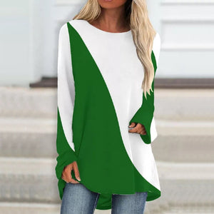Langärmeliges Buntes T-Shirt mit Rundhalsausschnitt