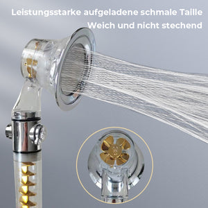 Turbogeladener Duschkopf mit drei Geschwindigkeiten