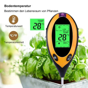 4 in 1 Bodentester - Sonnenlicht, pH-Wert, Feuchtigkeit, Temperatur