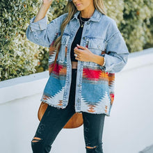 Laden Sie das Bild in den Galerie-Viewer, Damen Vintage Jeansjacke mit Taschen