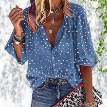 Laden Sie das Bild in den Galerie-Viewer, Lässige Tupfen-Bluse Aus Chiffon