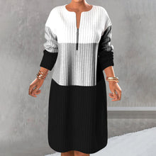 Laden Sie das Bild in den Galerie-Viewer, Farbblockkleid mit Reißverschluss