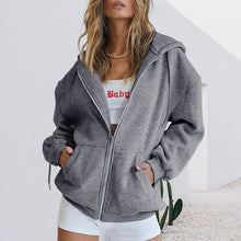 Laden Sie das Bild in den Galerie-Viewer, Übergroßes Damen-Sweatshirt mit Kapuze