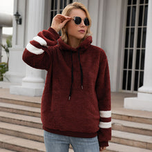 Laden Sie das Bild in den Galerie-Viewer, Lockerer Langärmliger Plüsch-Kapuzenpullover