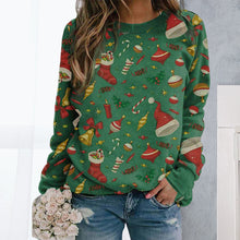 Laden Sie das Bild in den Galerie-Viewer, Rundhalsausschnitt Weihnachtsmütze Print Sweatshirt