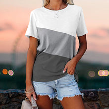 Laden Sie das Bild in den Galerie-Viewer, Lockeres lässiges kurzärmeliges T-Shirt mit Rundhalsausschnitt für Damen