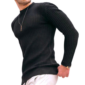 Schmales T-Shirt aus Baumwolle mit Waffelmuster