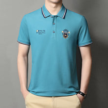 Laden Sie das Bild in den Galerie-Viewer, Einfarbiges geschäftliches Poloshirt mit Revers für Herren