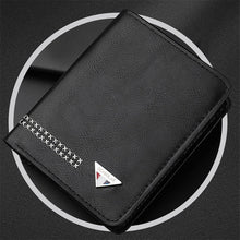 Laden Sie das Bild in den Galerie-Viewer, Dreifach faltbare Herren-Brieftasche aus strapazierfähigem Leder