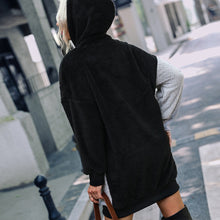Laden Sie das Bild in den Galerie-Viewer, Damen Langer Langärmeliger Lockerer Plüsch-Kapuzenpullover