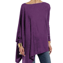 Laden Sie das Bild in den Galerie-Viewer, Fließendes Unregelmäßiges Einfarbiges T-Shirt