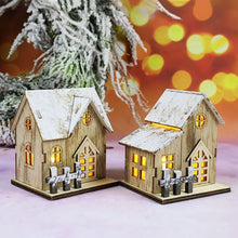 Laden Sie das Bild in den Galerie-Viewer, Weihnachtsdekoration LED Leuchtendes Blockhaus