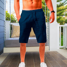 Laden Sie das Bild in den Galerie-Viewer, Lockere atmungsaktive Shorts aus Baumwolle und Leinen