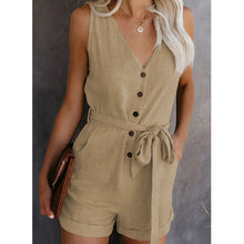 Laden Sie das Bild in den Galerie-Viewer, Damen Sommer Overall mit V-Ausschnitt
