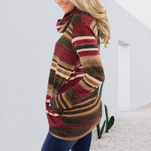 Laden Sie das Bild in den Galerie-Viewer, Lockeres Langärmliges Gestreiftes T-Shirt