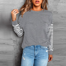 Laden Sie das Bild in den Galerie-Viewer, Einfarbiges Langarm-T-Shirt mit Rundhalsausschnitt