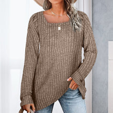 Laden Sie das Bild in den Galerie-Viewer, Square Neck Pit Strip Gebürsteter Freizeitpullover