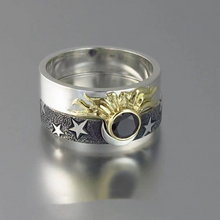 Laden Sie das Bild in den Galerie-Viewer, Paar Stern und Mond Ring