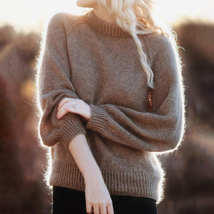 Einfarbiger Pullover aus Mohair
