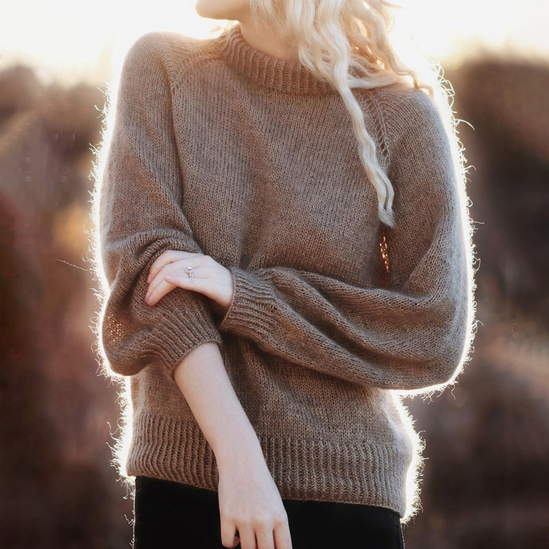 Einfarbiger Pullover aus Mohair