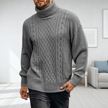 Laden Sie das Bild in den Galerie-Viewer, Einfarbiger Langärmliger Gestrickter Rollkragenpullover für Herren