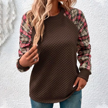 Laden Sie das Bild in den Galerie-Viewer, Karierte Patchwork-Sweatshirts für Damen