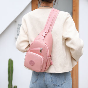 Damen-Schultertasche aus Segeltuch mit mehreren Taschen