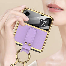 Laden Sie das Bild in den Galerie-Viewer, Hartrahmenabdeckung für Samsung Z Flip 3 mit Umhängeband