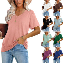 Laden Sie das Bild in den Galerie-Viewer, Modisches Lässiges T-Shirt Mit V-Ausschnitt Für Damen