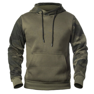 Lässiger Kapuzenpullover mit Camouflage-Farbblock