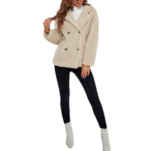 Laden Sie das Bild in den Galerie-Viewer, Damen Sherpa Jacke Leger Revers Fleece